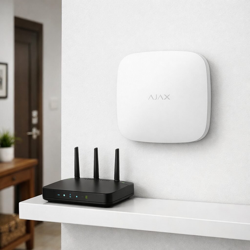 installation centrale alarme Ajax Hub dans une maison par GregElec43